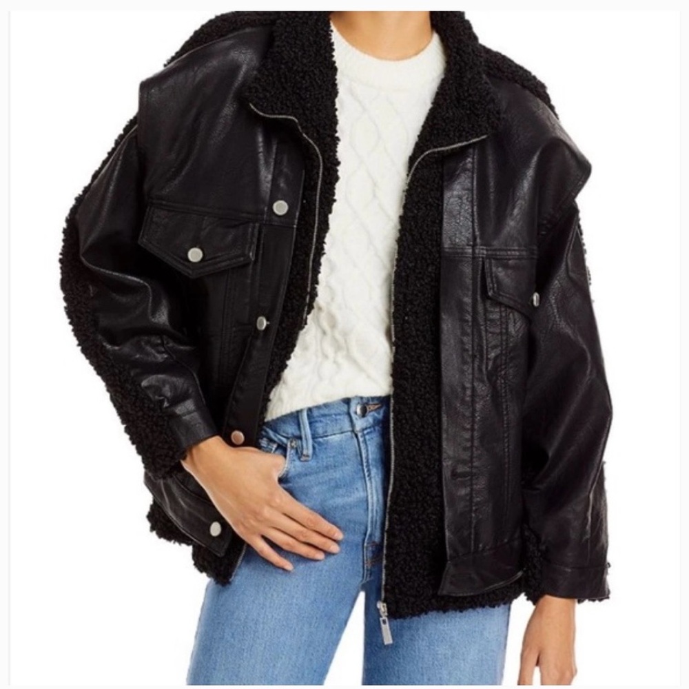 BLANKNYC Faux Sherpa/Leather jacket